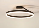 Axyaa Nordic Ring Ceiling Chandelier: White/Black LED Light for Bedroom, Kitchen, Dining Room