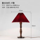 Axyaa Retro Walnut Desk Lamp with Pleated Shade