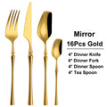 Axyaa Gold Stainless Steel Cutlery Set - Western Dinner Flatware Kit