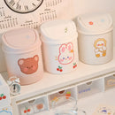 Axyaa Mini Trash Can Bin Tube with Cover and Kawaii Stickers