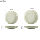 Axyaa Stone Patterned Ceramic Deep Plate Vintage Salad Soup Dessert Pasta Dish