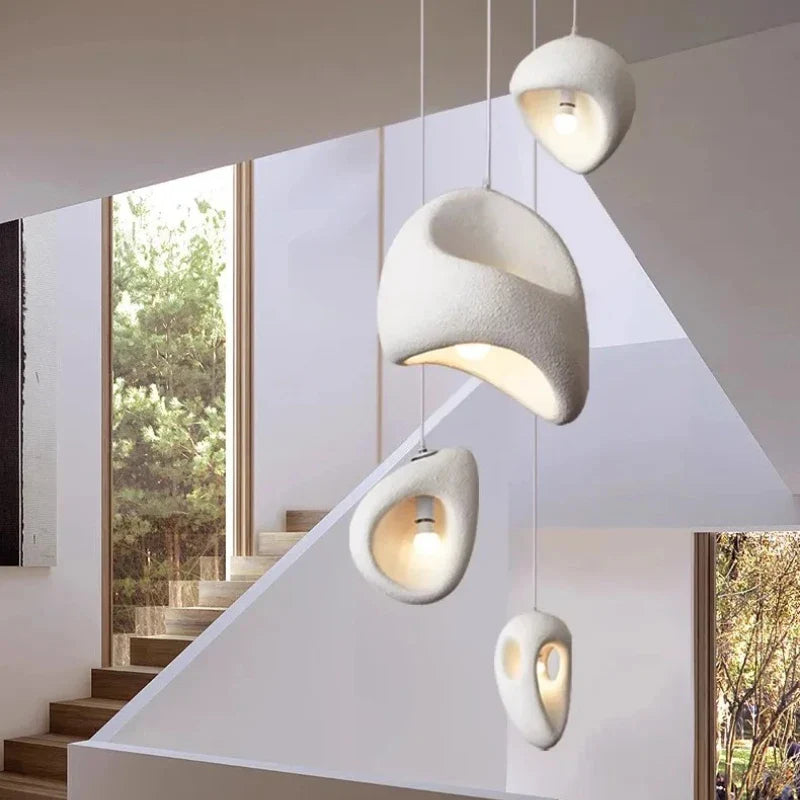Axyaa White Irregular LED Pendant Chandelier for Home Decor & Bar