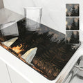 Axyaa Halloween Desk Drain Pad: Heat Resistant Dish Drying Mat, Non-slip Kitchen Placemat