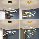 Axyaa Glowing Circle LED Bedroom Chandelier - Nordic Style Modern Home Decor Lighting
