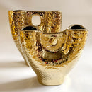 Axyaa Gold Ceramic Vase with Abstract Branches Design