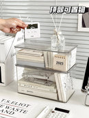Axyaa Desktop Stationery Organizer: Pen Holder Storage Box for Sticky Notes and Pens