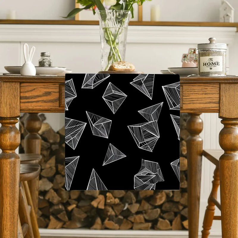 Axyaa Geometric Lines Table Runner for Modern Home Dining Decoration