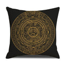 Axyaa Gold Printed Decorative Linen Pillow Cover