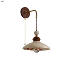 Axyaa Ceramic LED Wall Light Copper Pull Chain Modern Bedside Lamp
