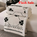 Axyaa European Cotton Fleece Sofa Blanket - Double-Layer Jacquard, Four Seasons Blanket