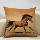 Axyaa Tropical Style Running Horses Pillowcase Home Decor Square Linen Animal Pillow Case