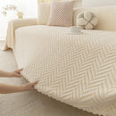 Axyaa Boho Jacquard Sofa Cover Thick Fleece Armchair Protector Vintage Style Blanket
