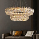 Axyaa Gold Crystal Chandelier: Luxury Lighting for Dining, Living, Bedroom, Kitchen Island