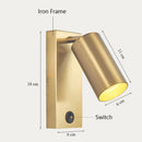 Axyaa Black Brass LED Wall Sconce, Nordic Art Lighting for Corridor, Aisle - Wall Lamp Fixtures