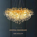 Villa Crystal Chandelier Pendant Light for Luxury Living Room, Dining, Bedroom - Axyaa Hanging Lamp