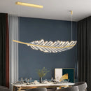 Axyaa Leaf-Shaped LED Golden Chandelier for Modern Nordic Living Room