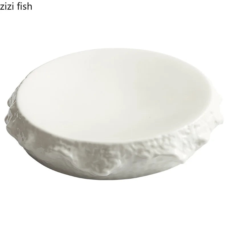 Axya Ceramic Steak Plate Sushi Dish Solid Color Tableware Snack Desserts Dish