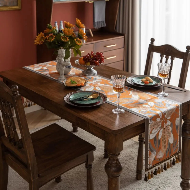 Axya Harvest Corn Jacquard Table Runner - Festive Home Decor