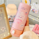Axyaa 380ml Stainless Steel Vacuum Flask with Straw - Cute Thermal Insulation Water Bottle