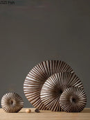 Axyaa Resin Crafts Flower Vase Stripe Texture Modern Home Decor