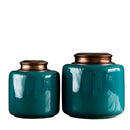 Axya Ceramic Tea Caddy with Metal Sealing Cover - Large Airtight Kitchen Storage Jar