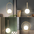 Axyaa Glass Ball Chandelier: Nordic LED Pendant Lamp for Restaurant, Kitchen, Bedroom