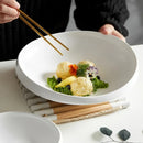 Axyaa White Ceramic Special-shaped Plates for Home and Restaurant Tableware