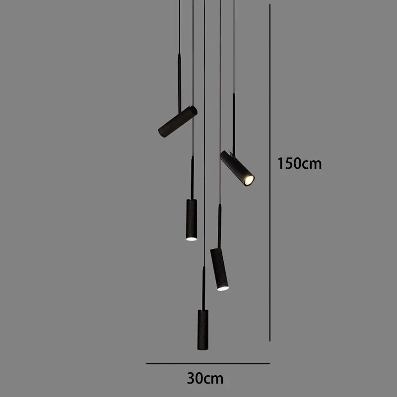 Axyaa Staircase Chandeliers Hanging Light Modern LED Pendant Lamps Indoor Living Room Lighting