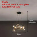 Axyaa Glass Bubble LED Chandelier, Modern Home Decor Lighting
