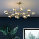 Axyaa Glass Chandelier - Modern Nordic Living Room Lighting Fixture