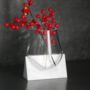 Axyaa Glass Vase on Marble Base for Modern Home Décor