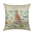 Axyaa Dog Linen Cushion Cover 45*45cm - Home Sofa Decor Pillowcase