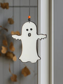 Axyaa Wooden Ghost Hanging Ornament, Cute Beaded Design for Home Decor