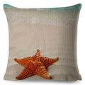 Axyaa Starfish Print Linen Pillowcase for Home & Car Decor