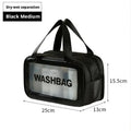 Axyaa Travel Toiletry Storage Bag: Portable Makeup Organizer for Dry/Wet Cosmetics.