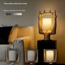 Axyaa Solid Wood Table Lamp Dimmable LED Indoor Decor Lighting with Fabric Lampshade
