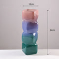Axyaa Gradient Color Glass Vase Flower Pot Hydroponics Terrarium Home Decoration