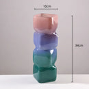 Axyaa Gradient Color Glass Vase Flower Pot Hydroponics Terrarium Home Decoration