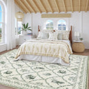 Axyaa Retro Pastoral Style Living Room Carpet Cream Animal Print Rug