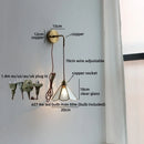 Axyaa Vintage LED Wall Light with Green Cloth Shade