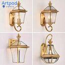 Axyaa Nordic Copper Outdoor Wall Light: Waterproof LED Garden Lamp