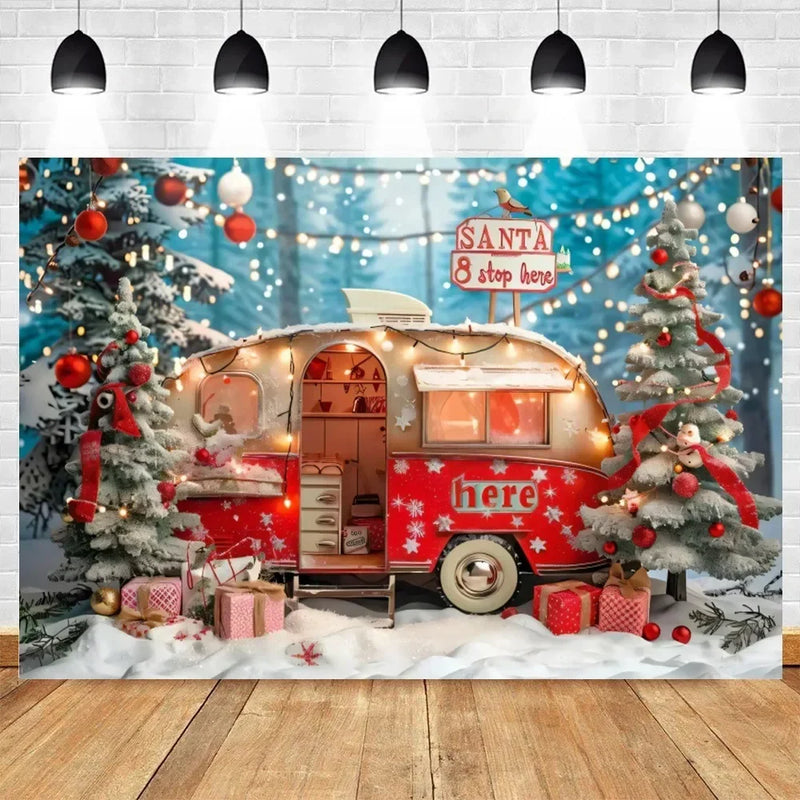 Axyaa Christmas Party Decoration Background Cloth Car & Tree Hanging Cloth