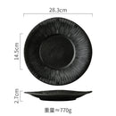 Axyaa Striped Ceramic Plate Set for Molecular Cuisine and Restaurant Tableware