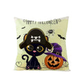 Axyaa Halloween Pillow Cover 45x45 - Pumpkin Owl Cat Spider Sofa Cushion Decor