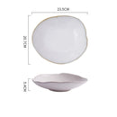Axyaa Ceramic Dinner Plate Set B: Soup, Pasta, Steak, Sushi Dishes, Salad Bowls, Trays
