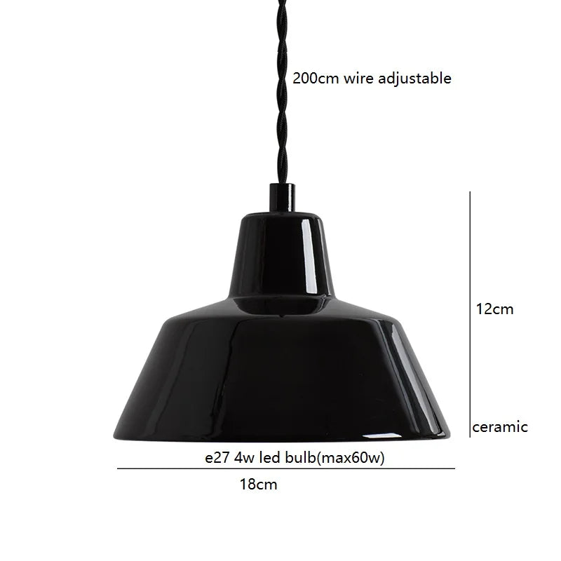 Axyaa Ceramic LED Pendant Lights - Nordic Modern Hanging Lamp