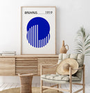 Blue Beige Bauhaus Canvas Poster - Minimalist Mid Century Wall Art by Axyaa