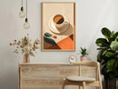 Axyaa Espresso Canvas Prints: Chic Mid-century Kitchen Wall Art for Modern Home Décor