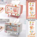 Axyaa Square Tissue Box & Phone Holder – Pink Desktop Decor Organizer