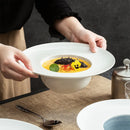 Axyaa Circular Ceramic Straw Hat Bowl for Molecular Cuisine and Desserts